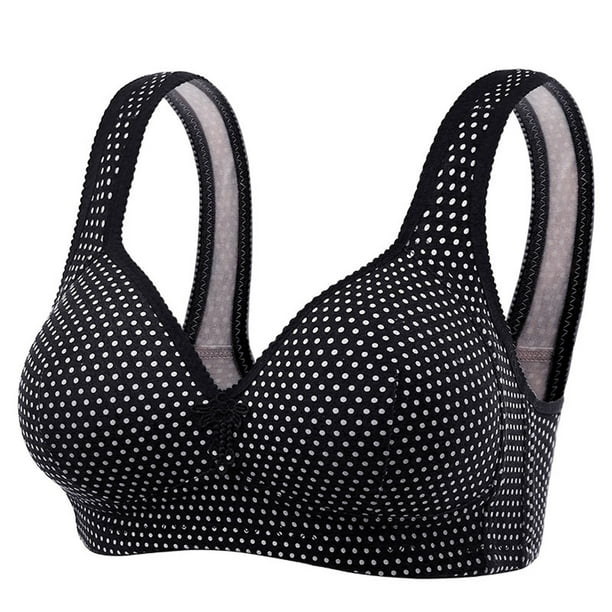 Pisexur Plus Size Sports Bras for Women, Ultimate Lift Wireless Bra, Cute  Polka Dot Printed Wirefree Bra with Support, Full-Coverage Wireless Bra for