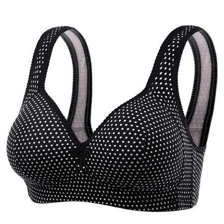 

Jacenvly Women Bras Pack Clearance No Underwire Stretchable Polka Dot Beautiful-Back Bra Bralettes for Women Breathable Soft Comfortable Plus Size Color Steel Non-Magnetic Buckle Underwear Brasp