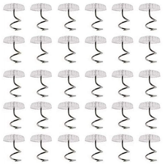 30 Pcs Twisty Pins Clear Head Screws Fasteners for Upholstery Slipcovers Bed Skirts Sofa Car Van Home Furniture Hold Bed Skirts in Place Without Damage (30)