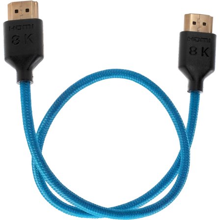Kondor Blue 17" 8K HDMI 2.1 Nylon Braided Cable for On-Camera Monitor, Blue