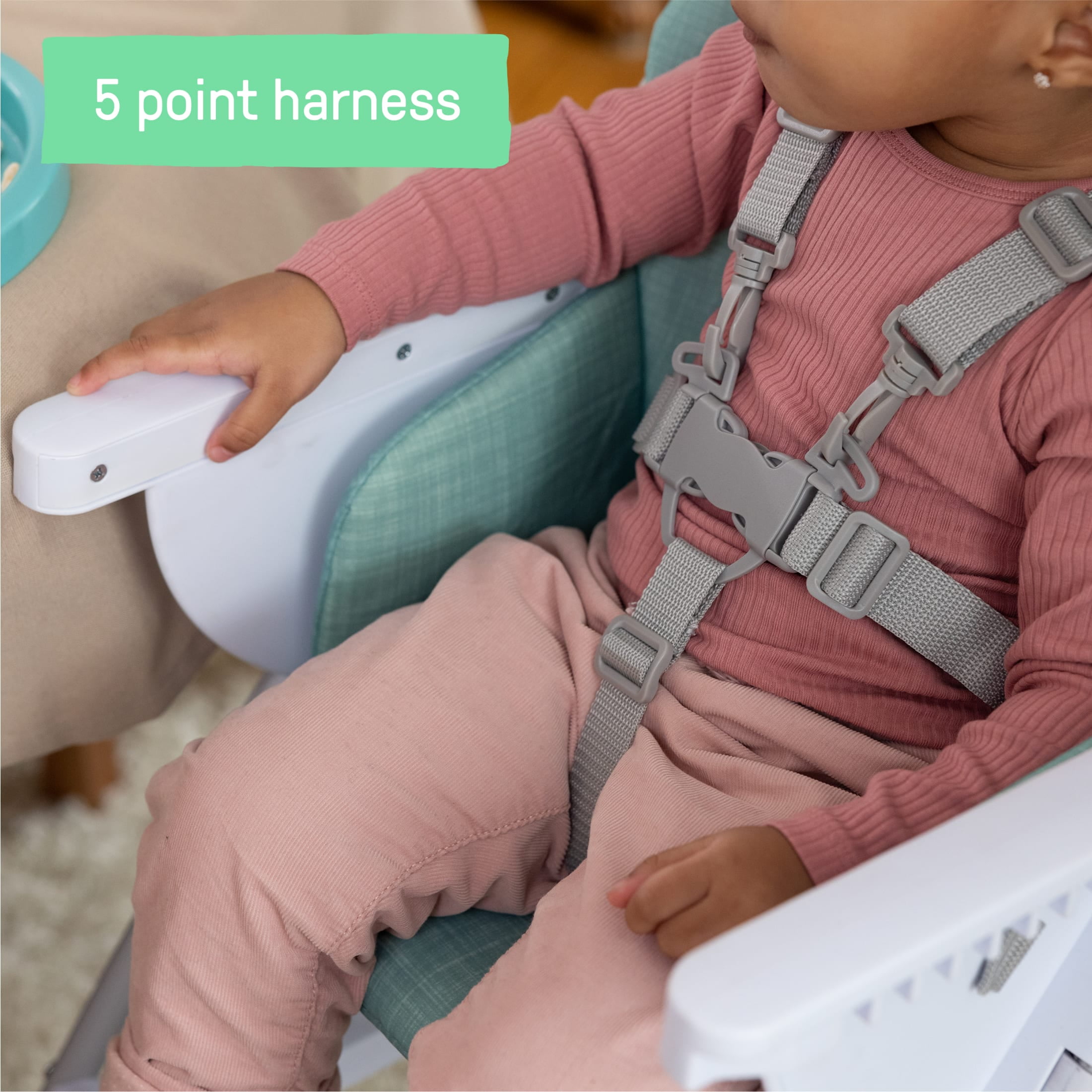 Ingenuity Sun Valley Compact Folding High Chair - For Ages 6 Months and Up, Unisex - Teal