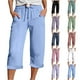 thumbnail image 4 of WILLBEST Pantalones Casuales elegantes para Mujer con Cintura Elástica y Bolsillos para Uso Diario, Ideales para Actividades al Aire Libre En Primavera y Verano. Extra Grande, 4 of 5