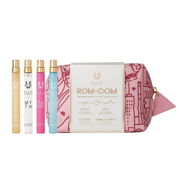 Ellis Brooklyn Coffret Cadeau de Parfum ROM - Coffret Cadeau de Parfum, Musc Blanc, Parfum de Jasmin, Parfum de Gardénia, Parfum de Bois de Santal, Parfum de Vanille