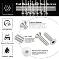 thumbnail image 3 of Uxcell Flat Head Socket Cap Screws Stainless Steel Flat Countersunk Bolts Hex Socket Drive Machine Screws Full Thread #10-24 x 3/4 Inch 50, 3 of 7
