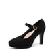 thumbnail image 1 of Zapatos de tacón Mary Jane para mujer DREAM PAIRS en gamuza negra, talla 8.5, 1 of 9