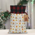 thumbnail image 5 of Cauagu Construction Equipments Worker Print Christmas Linen Gift Bag,Christmas Goody Gift Bags with Plaid Drawstrings Xmas Presents Bags Holiday with Gift Tag Cards-Black, 5 of 8