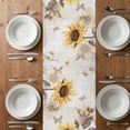 thumbnail image 6 of Sunflower Table Runner - 60 Inch Long, Kitchen Dining Table Runner Dresser Scarves, Farmhouse Plant Retro Butterfly Yellow Floral Farmhouse Decor for Coffee Tables Wedding Party Banquet, 6 of 8