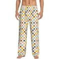 thumbnail image 1 of Kdxio Colorful Checkered 1 Pattern Men's Pajama Pants, Elastic Waist with Drawstring and Pockets, Comfortable Loungewear-XX-Large, 1 of 6