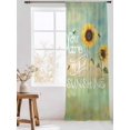 thumbnail image 3 of Sheer Curtains 96 Inches Long, Sunflowers Semi Sheer Curtains Light Filtering Window Treatment, Modern Bee You Are My Sunshine Green Privacy Voile Drapes for Living Room Bedroom 52x96 Inch, 3 of 7