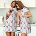 thumbnail image 4 of Naloa Red Squirrel And Blue Rabbit Print Women Nightgowns,Womens Loungewear,Short Sleeve Sleepwear,Comfy Ladies Nightdress, 4 of 6