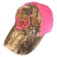 thumbnail image 2 of Team Realtree Woman's Camo Cap Pink Deer Horns and back with Real Tree Camo front, 2 of 2