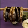 thumbnail image 2 of Efulgenz Antique Oxidized Indian Jewelry Tribal Crystal Velvet Bracelet Bangle Set (18pc), 2 of 7