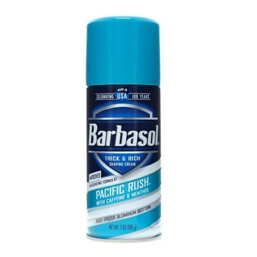 Barbasol Pacific Rush With Caffeine And Menthol Thick And Rich Shaving Cream, 7 Oz, 3 Pack