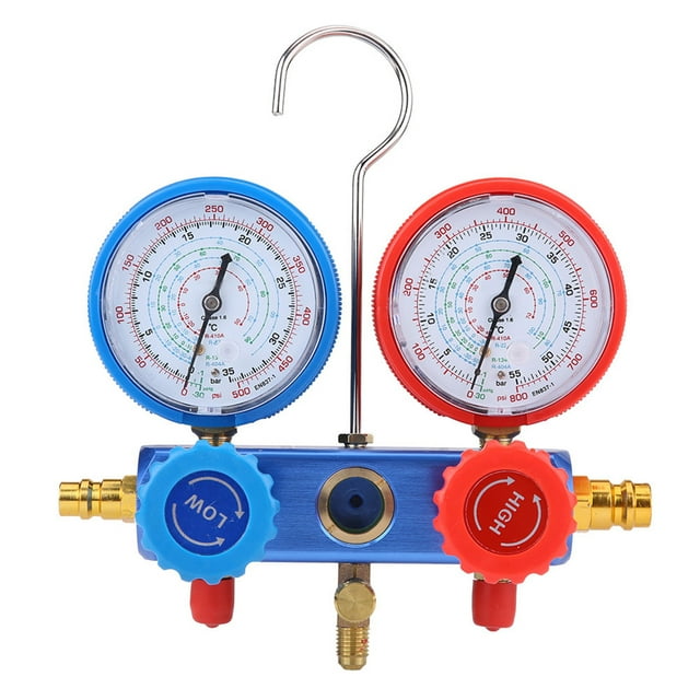 Ensemble de Jauge de Collecteur, Ensemble de Jauge de Collecteur de Climatiseur A C R134a avec Outil de Tuyau de Recharge de 5 Pi