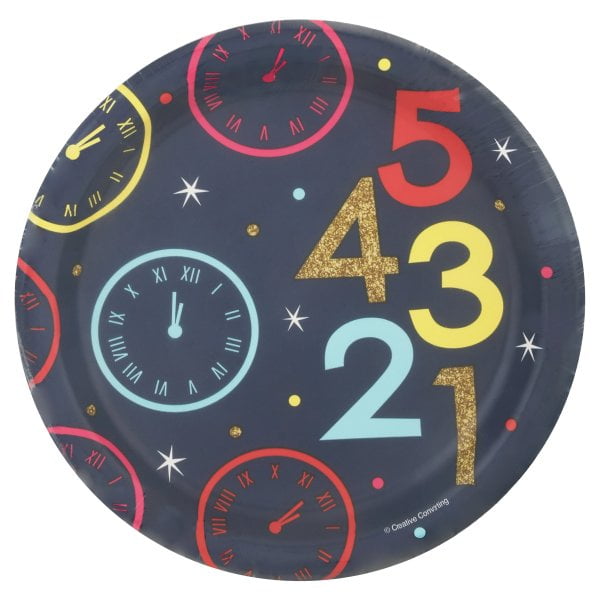 New Years Eve Countdown 8 Ct 7" Dessert Cake Plates