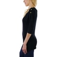 thumbnail image 6 of ToBeInStyle Women's Side Shirred Button at Shoulder Top, 6 of 7