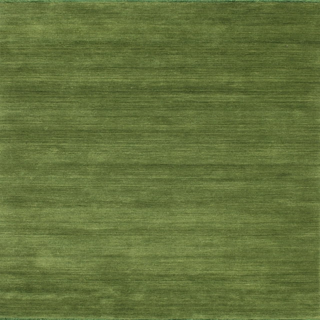 Ahgly Company Tapis d'Intérieur Lavable en Machine Carré Contemporain Vert Algue, 8 Pieds Carré
