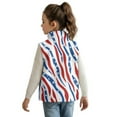 thumbnail image 2 of Xoenoiee American Flag Zebra Stripe Print Boys Girls Fleece Jacket Sleeveless Full-Zip Outerwear Cute Warm Fuzzy Winter Coat with Pocket for Kids, 5-6 Years, 2 of 7