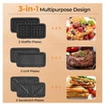 thumbnail image 2 of Waffle Maker with Removable Plates, 1082W Electric Panini Press Grill w/Non-stick Plates, Indicator Lights, Sandwich Maker w/ 5-gear Temperature Control for Breakfast Grilled Cheese Steak, 2 of 9