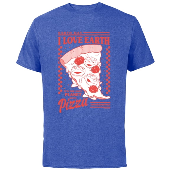 Disney and Pixar’s Toy Story Aliens I Love Earth Day Pizza - Short Sleeve Cotton T-Shirt for Adults - Customized-Royal Heather
