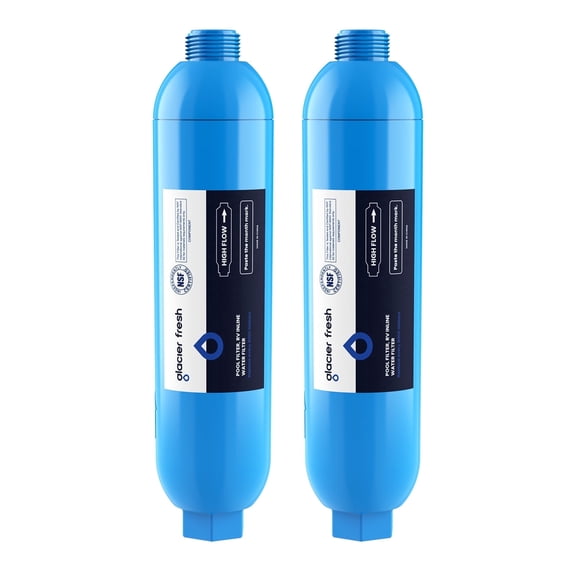 GLACIER FRESH Garden Hose End Pre-Filter for Swimming Pool, Hot Tubs, Spa, Ponds, Greatly Reduces Odors, Chlorin and Sediment, up to 8,000 Gallons, 2 Pack