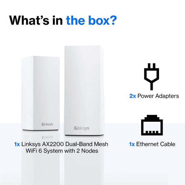 Linksys AX2200 Dual-Band Mesh WiFi 6 System - 2.2 Gbps