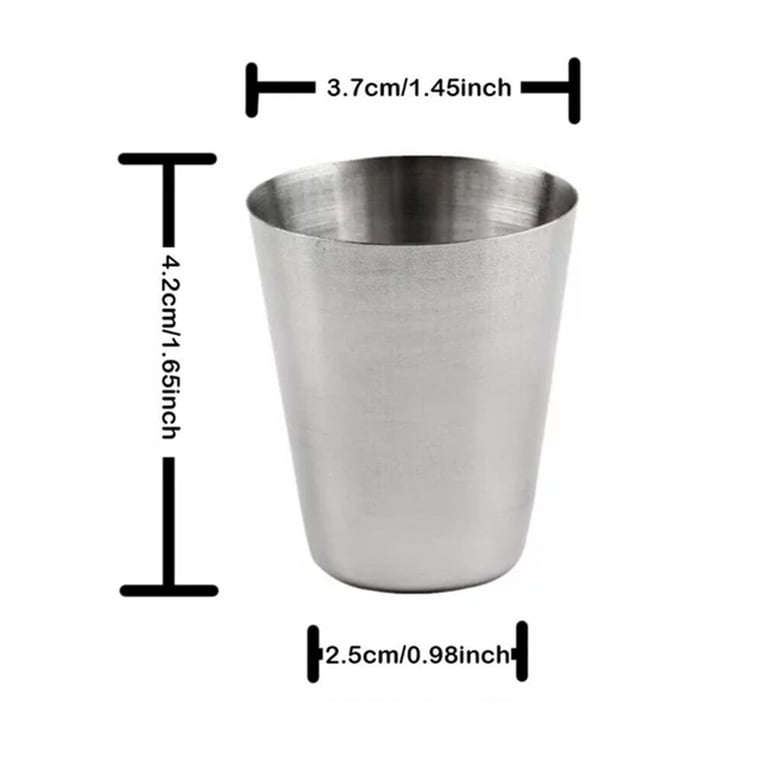 12 Pcs 1oz/30ml Metal Stainless Steel Cups, Travel Mugs for Coffee, Beer,  or Drinks, Stackable for Easy Storage - Walmart.com