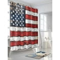 thumbnail image 3 of Independence Day Shower Curtain, American Flag Wood Grain Vintage Washable Shower Curtain with Hooks Bath Decor Fabric Shower Curtains for Bathroom, Hotel, Stalls, Bathtubs, 48x72 Inch, 3 of 6