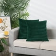 thumbnail image 6 of Unique Bargains 4 Pcs Velvet Striped Throw Pillow Covers Pleated Front Cushion Covers Green/Brown 18" x 18", 6 of 6
