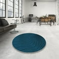 thumbnail image 3 of Ahgly Company Indoor Round Patterned Blue Eyes Blue Area Rugs, 7' Round, 3 of 6