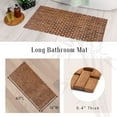 thumbnail image 3 of Evideco French Home Goods Slats Bamboo Mat Contemporary Brown Bamboo Bath Rugs, 40"L x 18"W, Non-Slip Backing, 3 of 9