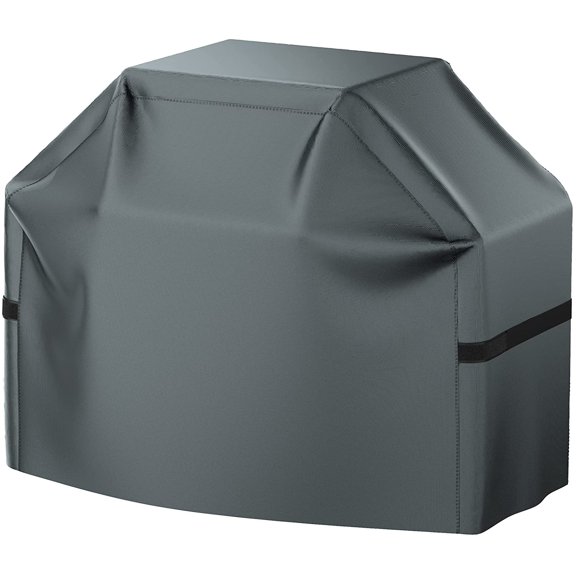 Grill Cover, BBQ Grill Cover, Waterproof, Weather Resistant, Rip-Proof, Anti-UV, Fade Resistant, with Hook-and-Loop Straps, Gas Grill Cover for Most Grills, 65'', Gray