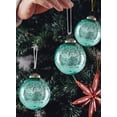 thumbnail image 4 of Serene Spaces Living Set of 9 Assorted Teal Glass Ball Ornaments for Christmas Tree, Holiday Decorations, Winter Wedding, Table Centerpiece, Window Box, Measures 3" Diameter, 4 of 6