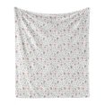 thumbnail image 1 of Fruit Soft Flannel Fleece Throw Blanket, Soft Watermelon Pears Herbs Leaves Feathers Cucumber Juice Shake Apple, Cozy Plush for Indoor and Outdoor Use, 60" x 80", Coral Mint Green White, by Ambesonne, 1 of 5