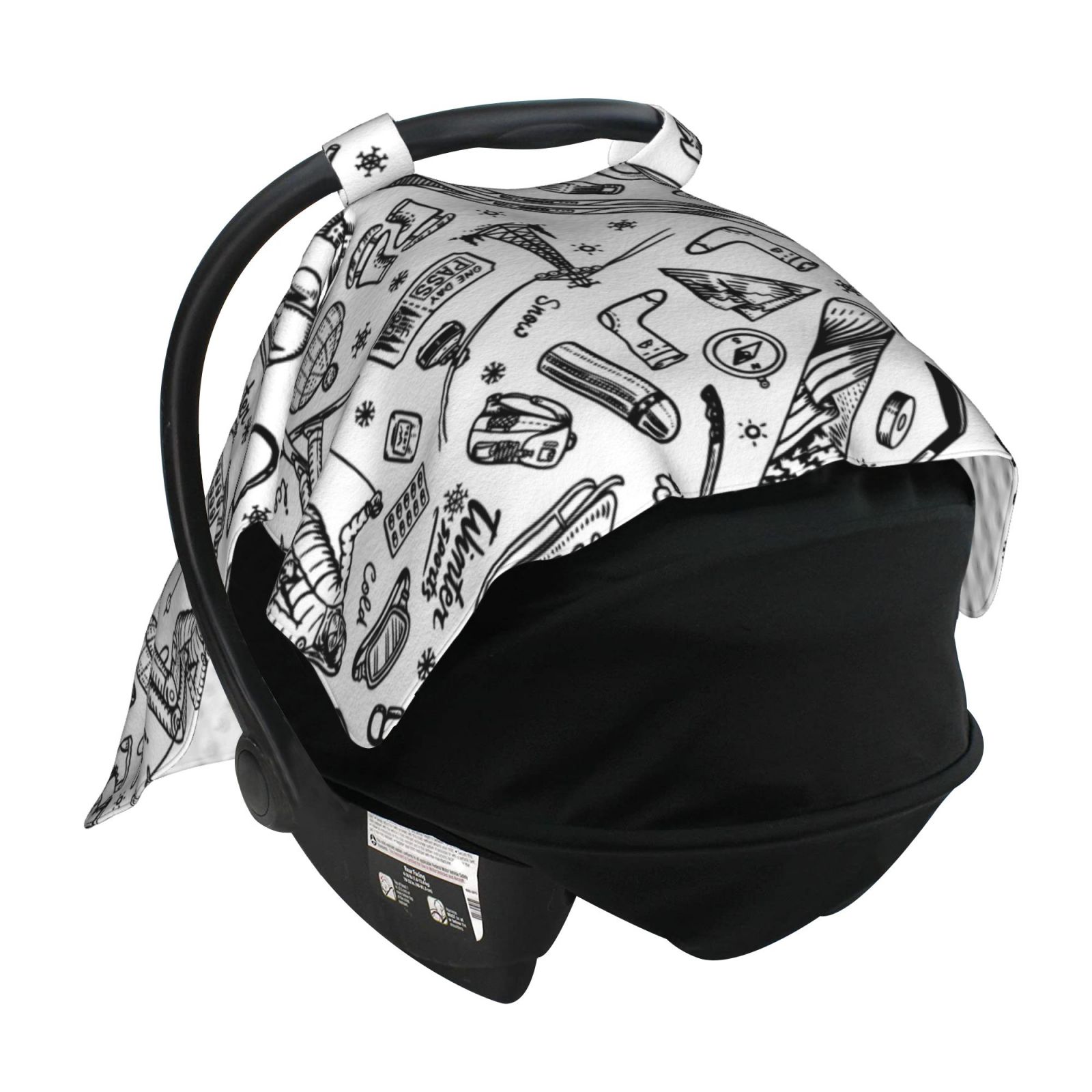 Car Seat Cover Baby - winter Ski Element Breathable Infant Car Seat Cover for Baby Carseat, Lightweight Comfort Baby Essentials Must Haves Newborn Stuff for Girl Boy