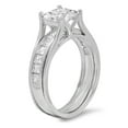 thumbnail image 2 of 2.28 ct Princess Cut Real Genuine Natural Diamond SI1-SI2 J-K 14K White Gold Engagement Wedding Bridal Set Designer Ring bW/ Set size 8, 2 of 7