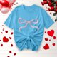 thumbnail image 5 of Primavera Top Mujeres Moda Casual Nueva Cinta de Arco Impresa Cuello Redondo Camiseta de Manga Corta, Camiseta de Cuello Tripulado, 5 of 8