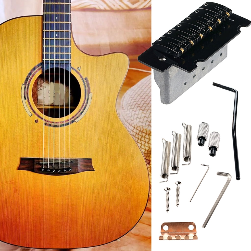 CEORPER 6 String Electric Guitar Bridge Set Heavy Duty Metal Tremolo System for Guitar