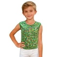 thumbnail image 4 of GBSYEWXS T-Shirts For Girls Toddler Crew Neck Sleeveless Sequins Outdoor Tee Outdoor Green Tops Size 15-16 Years, 4 of 6