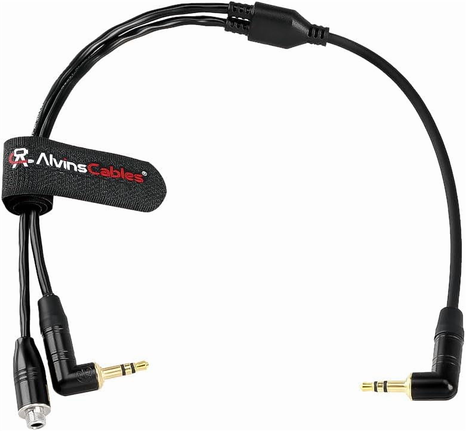 Alvin's Cables Tentacle Sync 3.5mm TRS Microphone Y-Cable for Tentacle Sync E Generator, for Track E Audio Recorder, for Camera Audio Input, External Mics, 30CM| 12inches