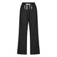 thumbnail image 3 of WILLBEST Pantalones Casuales para Mujer, Primavera Verano, Color Sólido, con Cordones, Bolsillos, Holgados, Pierna Ancha, Capri para Una Comodidad Elegante. Extra Grande, 3 of 3