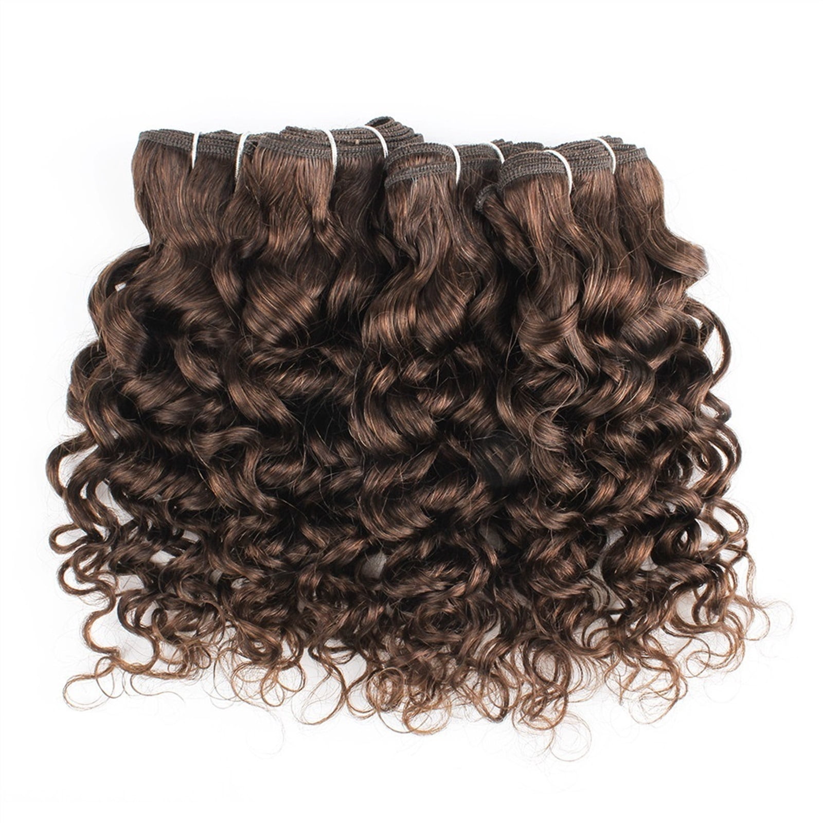 Water Wave Human Hair Bundles 50g/pc Brown and Black Short Bob Style Remy Human Hair Weave Extensions