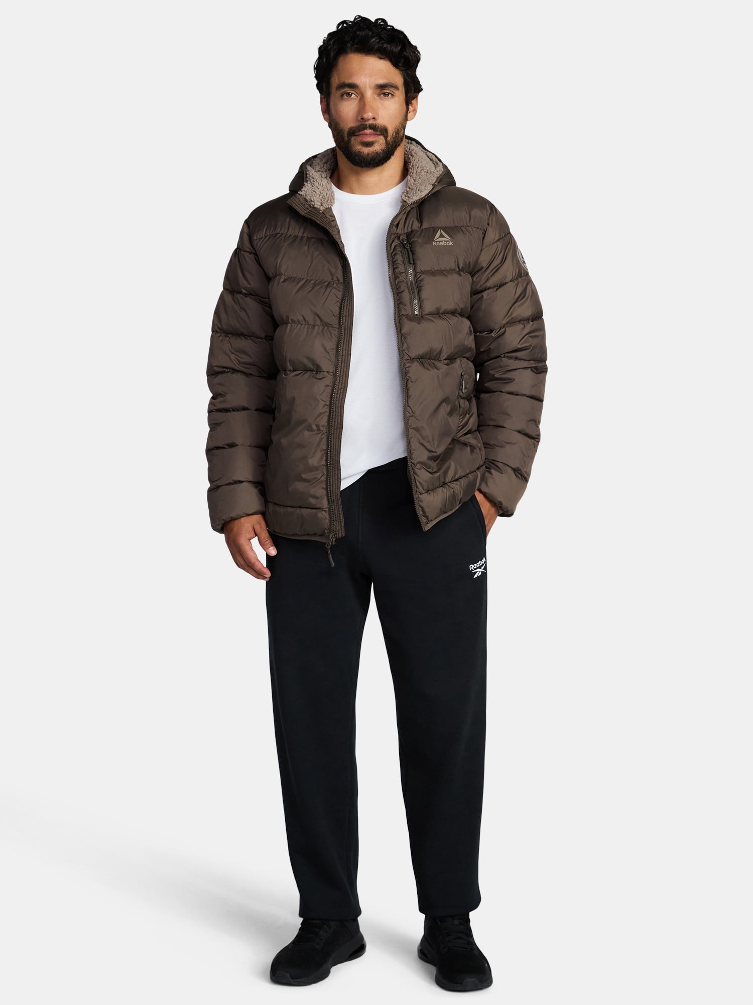 Reebok Men and Big Men's Puffer Coat with Hood, Heavyweight, Sizes S-3XL