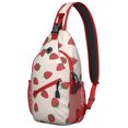 thumbnail image 1 of Petit Sac à Dos de Voyage à Imprimé Fraise Rouge, Sac Bandoulière Léger et Durable avec Rangement Multi-Couches, Idéal pour les Amateurs de Plein Air et les Utilisateurs à la Mode, 1 of 6