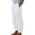 thumbnail image 1 of Pantalones anchos de cintura alta para mujer: pantalones elásticos con cordón, poliéster, estampado, bolsillos laterales, corte deportivo informal., 1 of 6