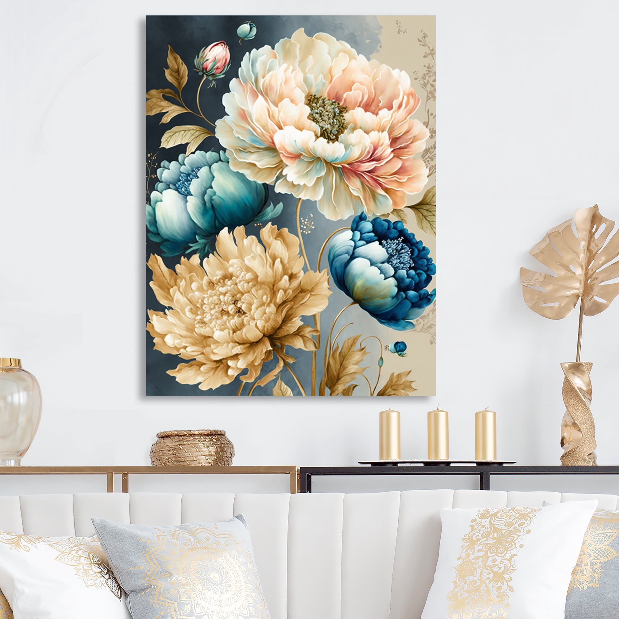 Designart Vibrant Multi-Color Floral Bunch IV Canvas Wall Art