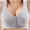Gray, variant on POIUYTR Mature Women's Cotton Camisole - Front Button Wireless Bra Soft Cotton Linning for All-Day Comfort