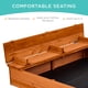 thumbnail image 2 of Songqin Large Outdoor Wooden Sand Box for Kids, Sandbox with Cover, Bench Seats Support up to 220 lbs, Bottom Liner for Drainage, Cedar Wood - Brown, 2 of 7