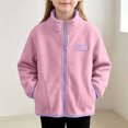 thumbnail image 2 of RYRJJ Toddler Kid Girls Boys Fleece Jackets Lightweight Zip Up Sherpa Fall Winter Coats Long Sleeve Stand Collar Jacket, 2 of 7