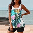 thumbnail image 6 of Women's Two Piece Crochet Tankini Swimsuits Hollow Out Criss Cross Tank Top Tie Side Boyshorts Swimsuit, 6 of 6
